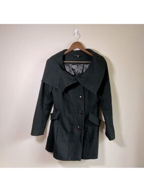 Le Chateau Black Woolmark Pea Coat Small